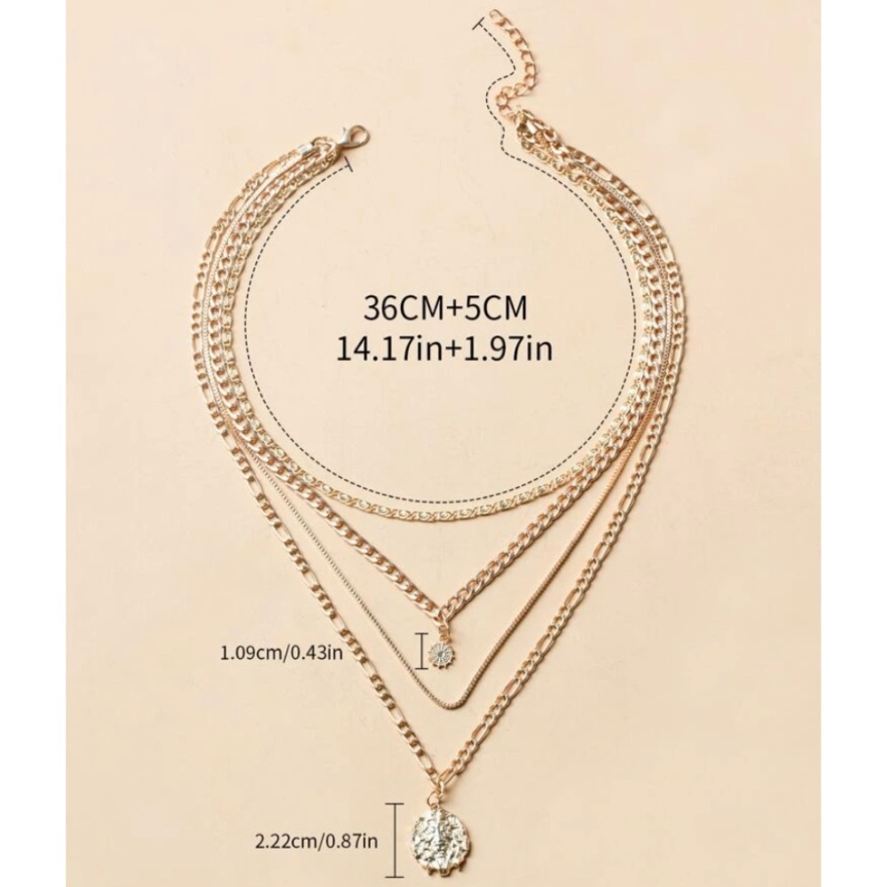 🦁Host Pick🦁Lion and gem medallion layered necklace. New. - Picture 5 of 6
